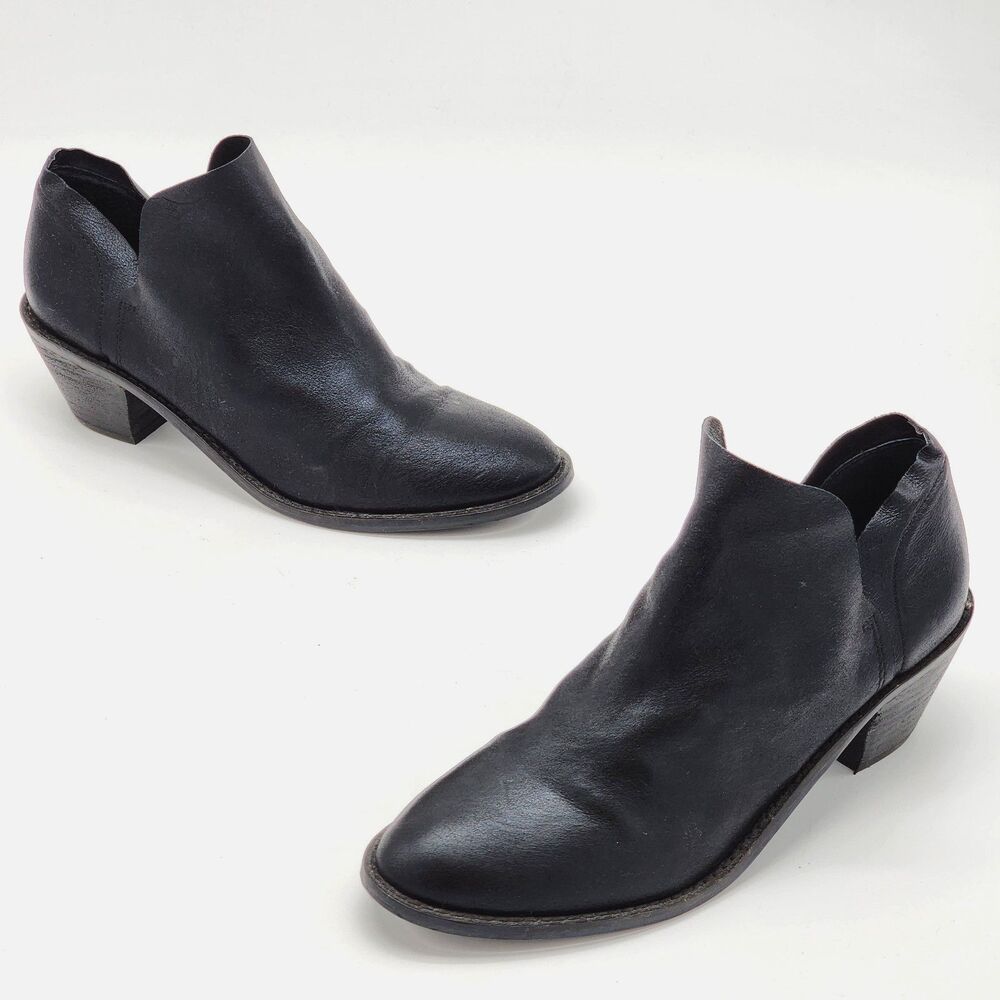 Kelsi Dagger Kenmare Leather Low Cut Heeled Ankle Boots Booties Black Size 8